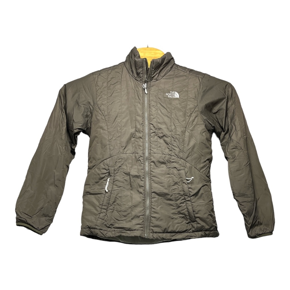 North Face Womens Brown Jacket Full Zip Front Closure Pockets Stand Collar M